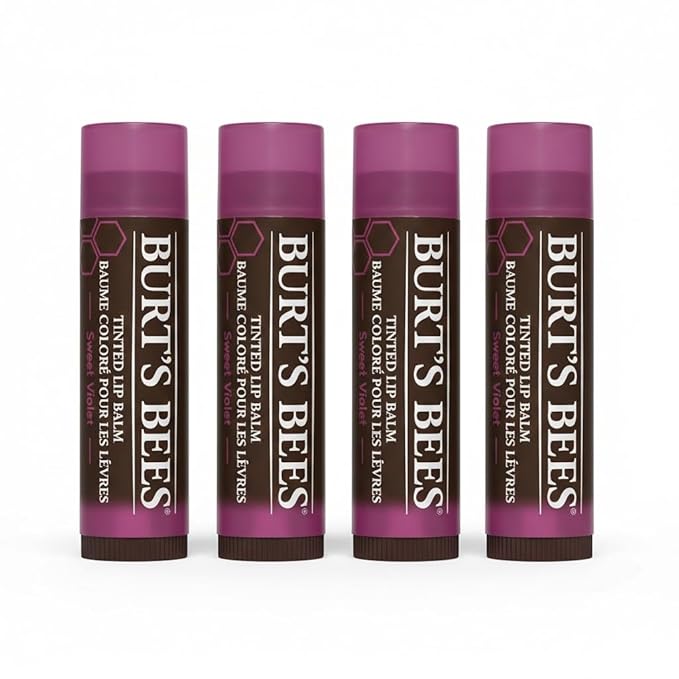 Burt's Bees Sweet Violet Tinted Lip Balm with Shea Butter & Botanical Wax 100% Natural Origin (4)