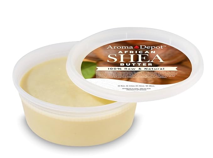 Raw African Shea Butter 8 oz. Container Ivory/White Grade A 100% Pure Natural Unrefined Fresh Moisturizing. Ideal for Dry and Cracked Skin. Can be use in Body, Hair and Face. (3 PACK)