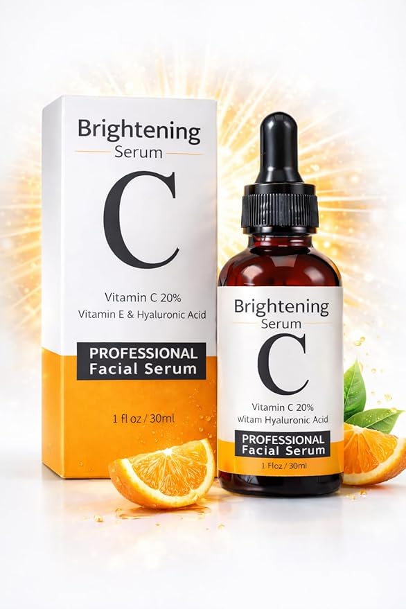 Vitamin C Serum 20% with Hyaluronic Acid - Anti Aging Face Serum, Fine Lines & Wrinkles - Organic Vegan Formula 1 Fl Oz
