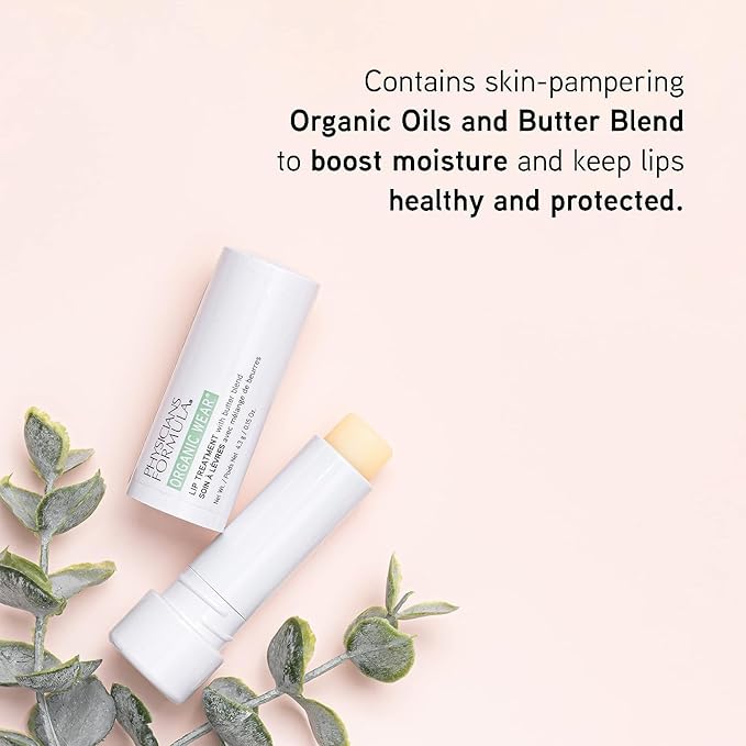 Physicians Formula Organic Wear Lip Balm Treatment, Ultra-Nourishing Shea Butter & Coconut Oil Infused, Hydrating & Conditioning for Smooth, Supple Lips, Cruelty Free (Pack of 2)