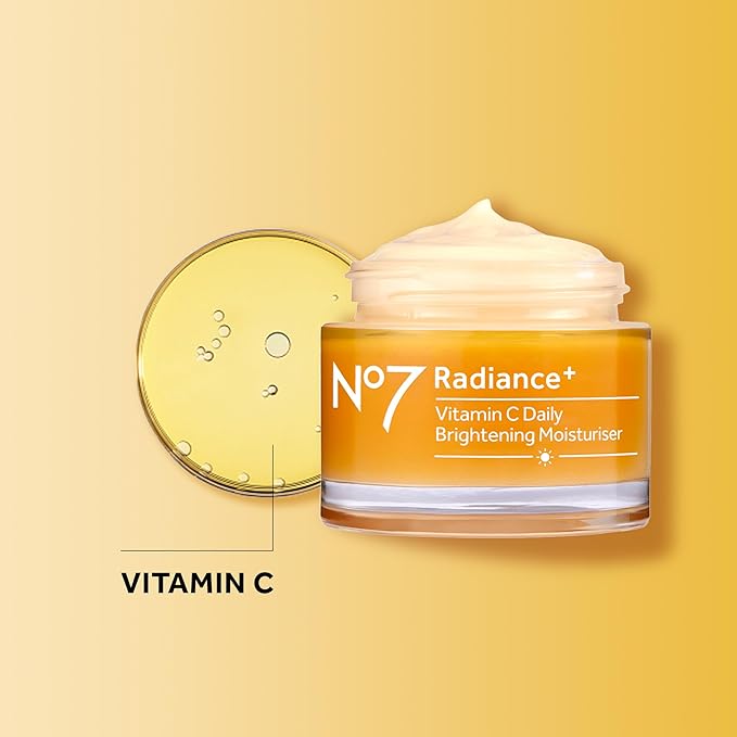 The Boots No.7 Radiance+ Vitamin C Daily Moisturiser, 1.6 Fl Oz (Pack of 1)