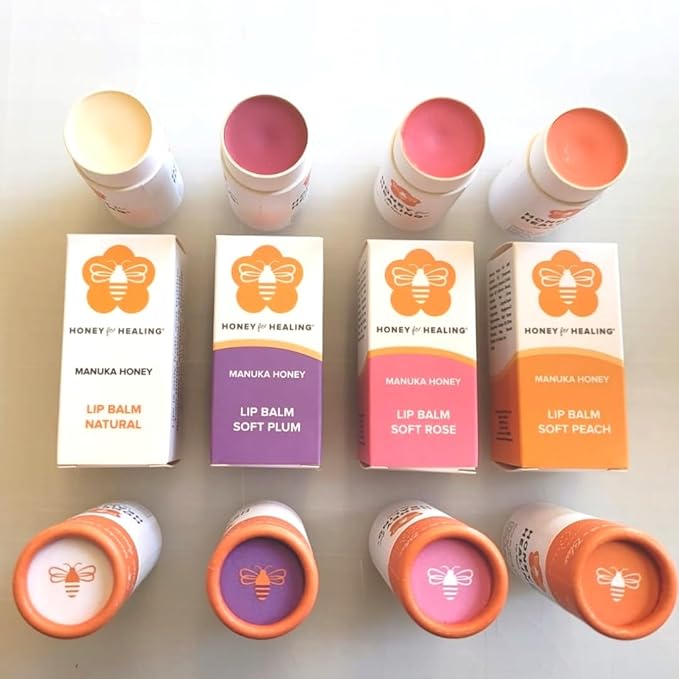 Manuka Honey Lip Balm 15+ UMF – Ultra-Hydrating Formula with Beeswax, Castor Oil & Organic Coconut Oil | 12+ Hour Moisture | Eco-Friendly Recyclable Tube | 0.25 oz / 7 g (Soft Plum)