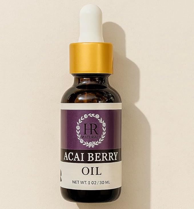 Unrefined Organic Virgin Cold-Pressed, Botanical Moisturizing Oil, Rich in Antioxidants, For all Skin Type, Multi-use for Face, Hair, Nails (Acai oil)