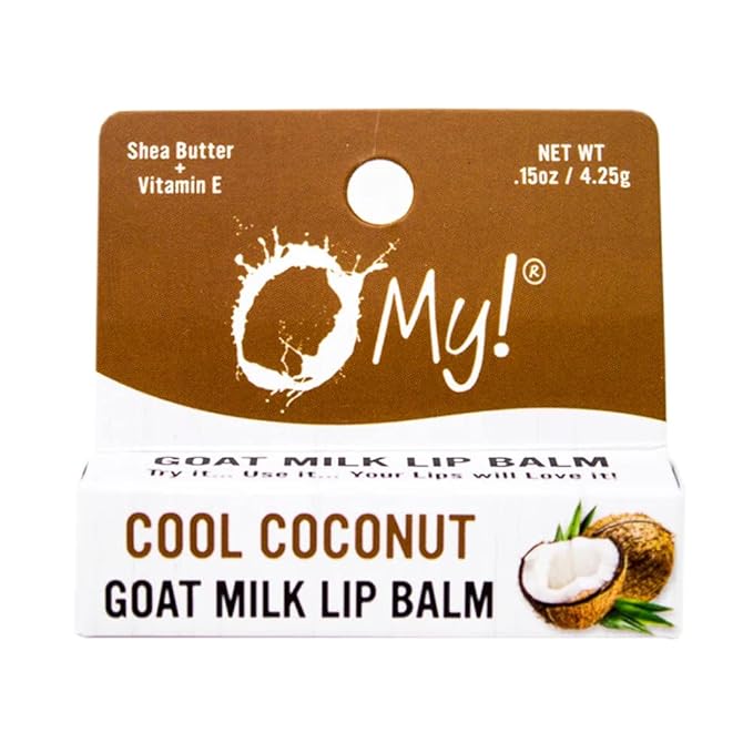 O My! Goat Milk Lip Balm - Single Pack | Shea Butter and Vitamin E | Free of Parabens & More | Handcrafted in USA