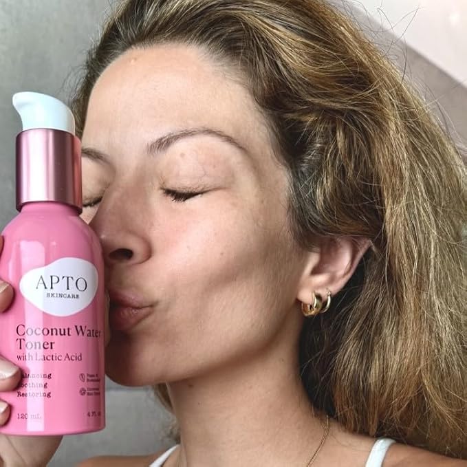 APTO Coconut Water Toner w/Lactic Acid: Daily Hydrating, Clarifying & Exfoliating Facial Toner for Skin That's Smooth, Fresh & Revitalized, 4 fl. oz.