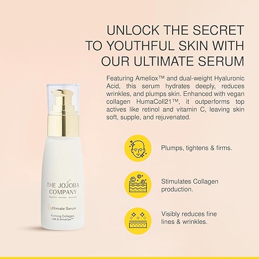 Jojoba Ultimate Serum – Face Serum with Jojoba Oil – Hydrating Formula for Smoother, Firmer-Looking Skin – Lightweight Daily Moisturizer for Fine Lines, Wrinkles & Uneven Texture – 30ml