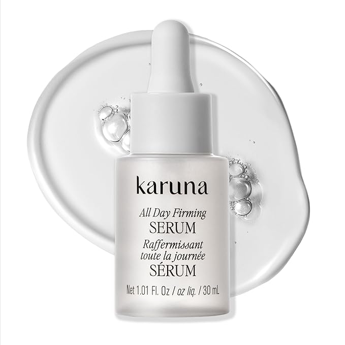 Karuna All Day Firming Serum with Peptides & Hyaluronic Acid – Lightweight Plumping & Hydrating Face Serum for All Skin Types | Clean, Non-Toxic, Hydrating & Firming, Dermatologist Tested, Gluten-Free