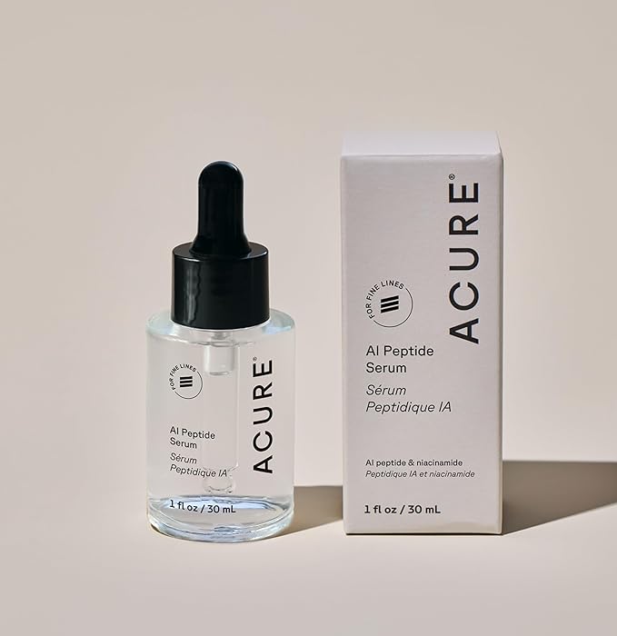 Acure AI Peptide Serum for Face & Skin - Anti Aging Skincare for Women, Niacinamide, Hydrating Facial Care, Face Serum for Firm Skin, Reduces Wrinkles & Uneven Tone, Brightens & Enhances Glow- 1 fl oz