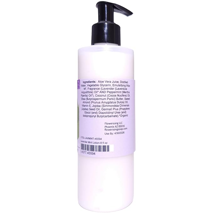 Blossom to Bath Lavender Mint Lotion (8 Ounce) - Pure Essential Oil Fragrance - Absorbs Quickly with a Cheerfully Relaxing Scent