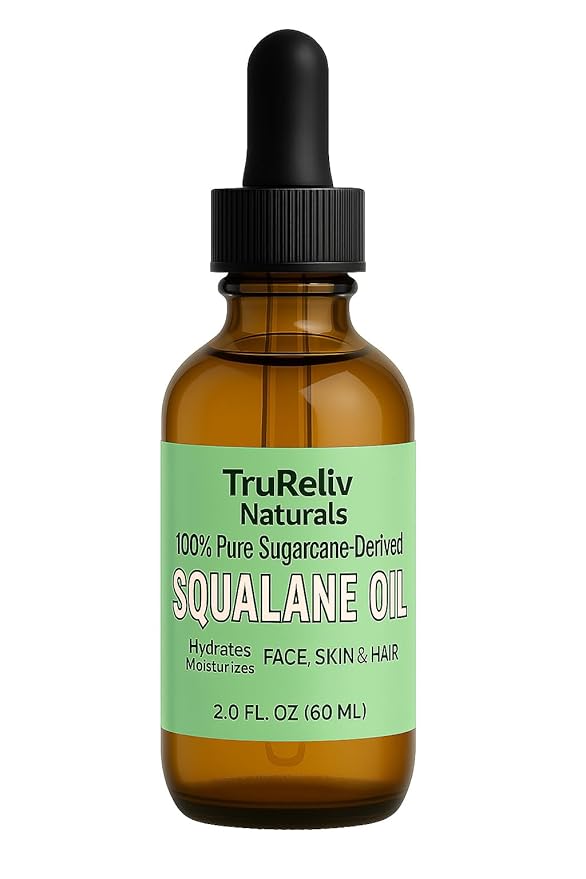Squalane 100% Pure Plant Derived Face Oil 2 Fl Oz All Natural, Hydrates Nourish Moisturize Skin Face Body and Hair for All Skin Types