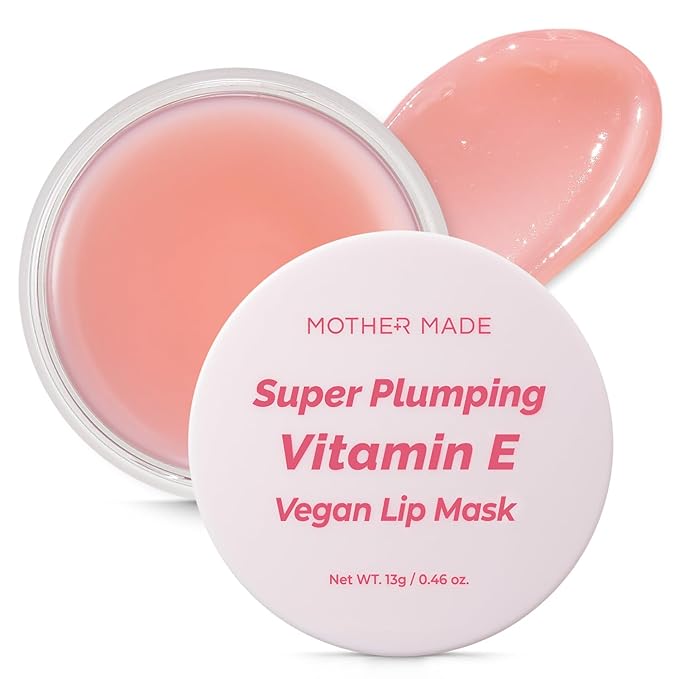 MOTHER MADE Vitamin E Vegan Lip Mask Lip Care Balm,with Organic Shea Butter, Natural Oils, Vegan Collagen, Gifts for Women, Korean Skin Care, 0.46 fl.oz.