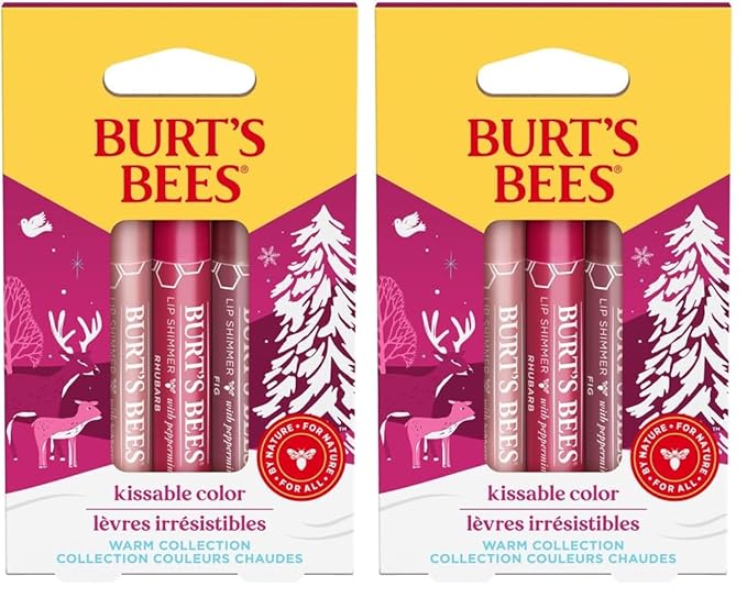 BURTS BEES Kissable Color Lip Shimmer Holiday Gift, 1 EA (Pack of 2)