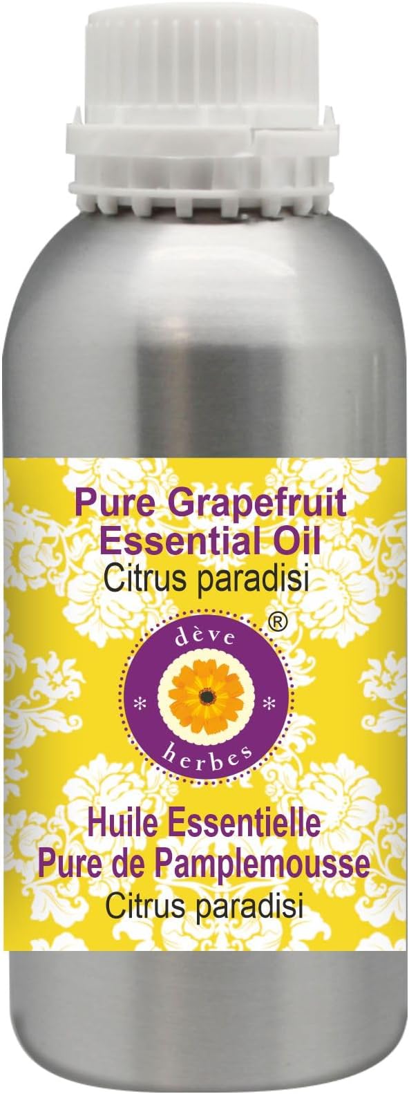 Deve Herbes Pure Grapefruit Essential Oil (Citrus paradisi) Steam Distilled 630ml (21 oz)