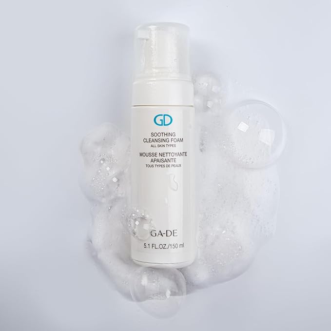 GA-DE Soothing Cleansing Foam for All Skin Types - Facial Cleanser - Enriched with Papaya, Mallow Flower, Chamomile, and Hyaluronic Acid - 5.07 oz