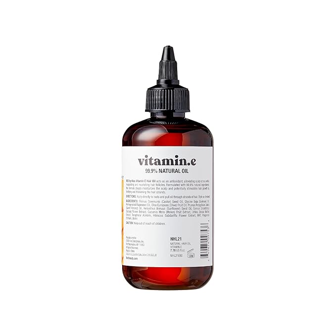 Red by Kiss Professional 99.9% Natural Hair Oil, Organic Vegan Oil Blend for Dry & Itchy Scalp Relief, Hydrating Biotin Infused, Nourish Add Shine & Smooth Hair (Vitamin E, 7.78 Fl Oz)