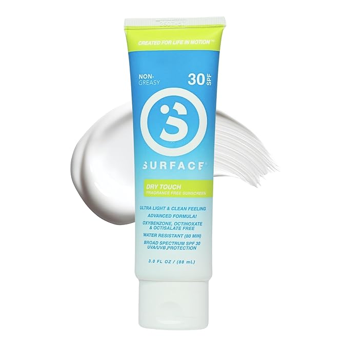 Surface Dry-Touch Lotion Sunscreen - Reef Safe, Ultra-Light & Clean Feeling, Broad Spectrum UVA/UVB Protection, Paraben Free, Hypoallergenic, Water Resistant, Fragrance Free - SPF 30, 3oz