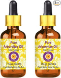 Deve Herbes Arborvitae Oil (Thuja plicata) with Glass Dropper | Cold Pressed | Pure | Natural | For Diluting Essential oils | For Skin & Massage | Non-Sticky | Lightweight | Unisex | 5ml X 2 (0.33 oz)