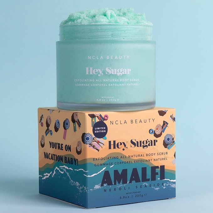 NCLA Beauty Hey Sugar All Natural Body Scrub - Moisturizing, Exfoliating Sugar Scrub - Notes of Neroli - Amalfi Coast - 8.8 oz