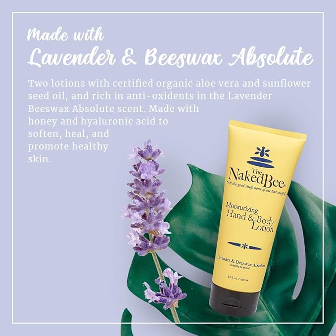 The Naked Bee Lavender & Beeswax Absolute Hand and Body Lotion, 6.7oz - 2 Pack