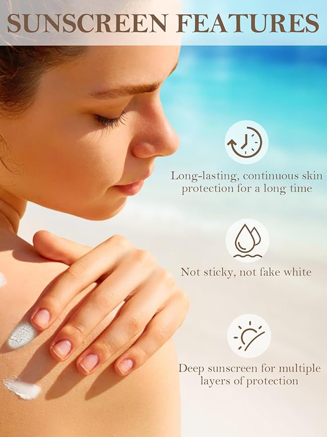 Beef Tallow Sunscreen, Sunscreen for Face, Natural Reef Safe Sunblock for Face Body, Non Greasy Clean Travel Sun Screen Sunblock for Sunmmer Outdoor Travel, 4 Packs