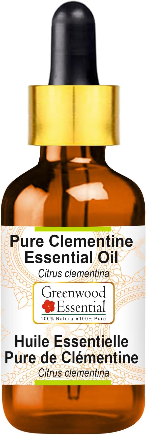 Greenwood Essential Pure Clementine Essential Oil (Citrus Clementina) with Glass Dropper Steam Distilled 5ml (0.16 oz)