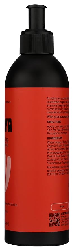Ayeya Moisturizing Body Lotion – Joy – Cinnamon, Sandalwood & Vanilla Scent – Balancing Daily Lotion with Moringa Oil for Dry or Oily Skin – 12 Fl Oz