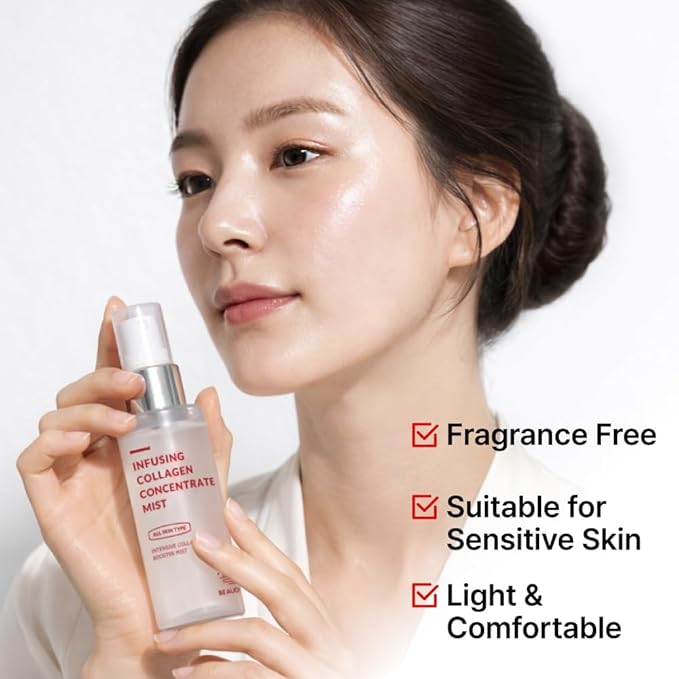 BEAUDIANI Collagen Hydrating Facial Mist, Lightweight Glow Mist for Instant Moisture & Dewy Skin, Makeup-Ready Finish, Korean Skincare for All Skin Types (1.69 fl oz)