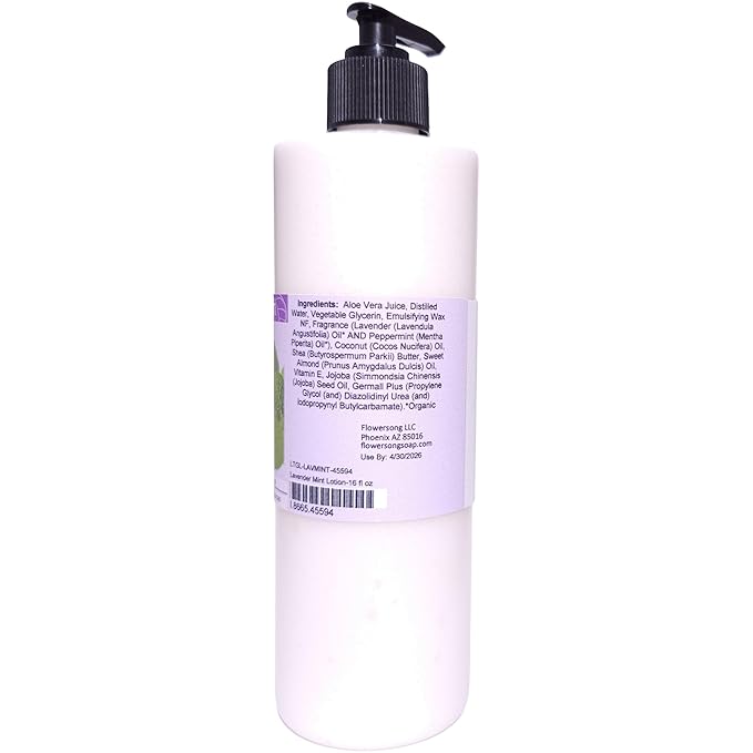 Blossom to Bath Lavender Mint Lotion (16 ounce) - Pure Essential Oil Fragrance - Absorbs Quickly with a Cheerfully Relaxing Scent