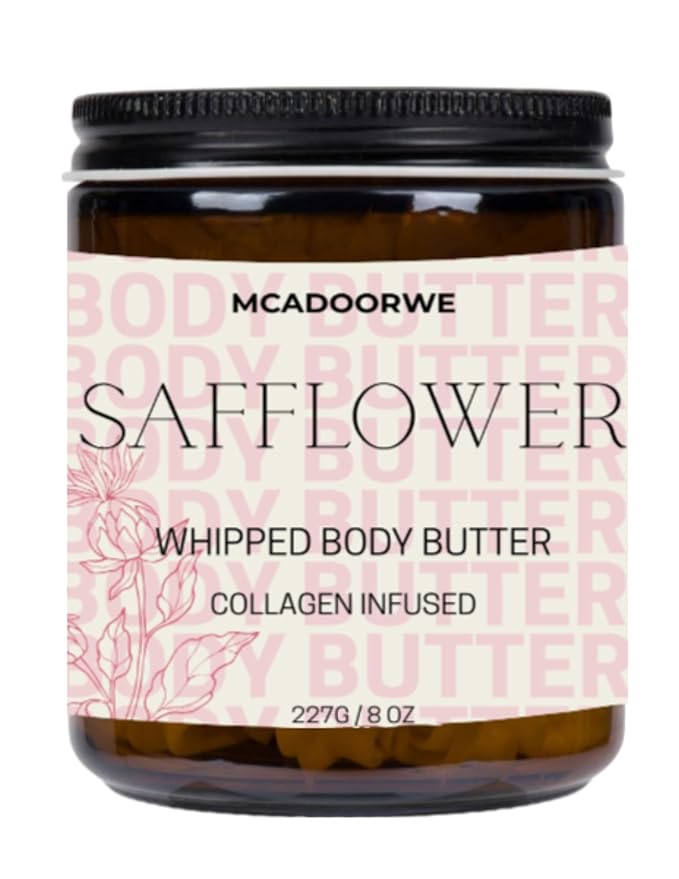 Safflower Whipped Body Butter | Handcrafted Organic Shea and Cocoa Butter Blend |8oz|