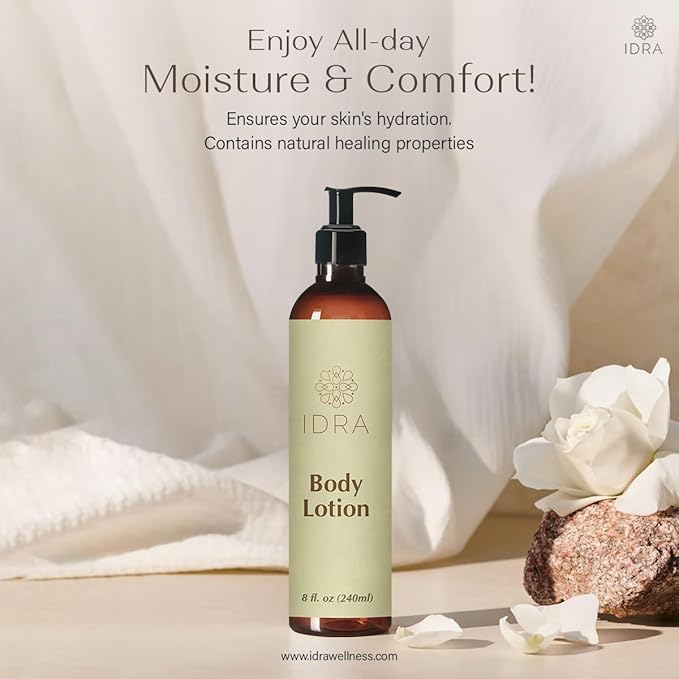 IDRA Body Lotions with Aloe Vera & Deep Hydration Formula Fast Absorbing Vital For All Skin Types - 8 fl. oz (240 ml)