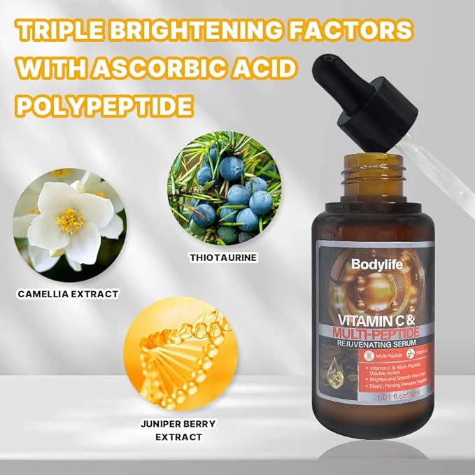 Multi Peptide Face Serum for Anti Aging with Collagen Boosting,Reduces Wrinkles Face Hydrating Serum,with Acetyl Hexapeptide8,Palmitoyl tetrapeptide-4,1.01 Fl Oz / 30 ml