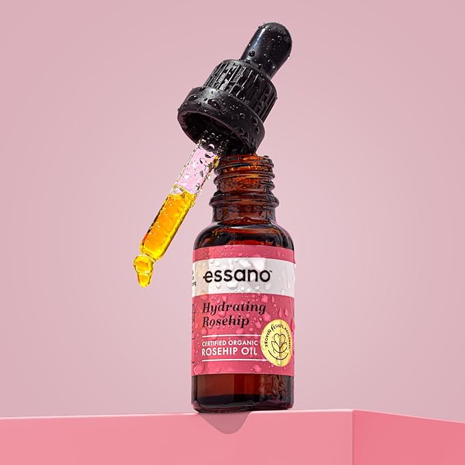 Essano Rosehip Oil for Face Organic Cold Pressed, Skin Care & Body Care with Vitamin E, Polyphenols, Natural Facial & Body Oil to Support Appearance of Fine Lines & Wrinkles, Cruelty Free, 20ml