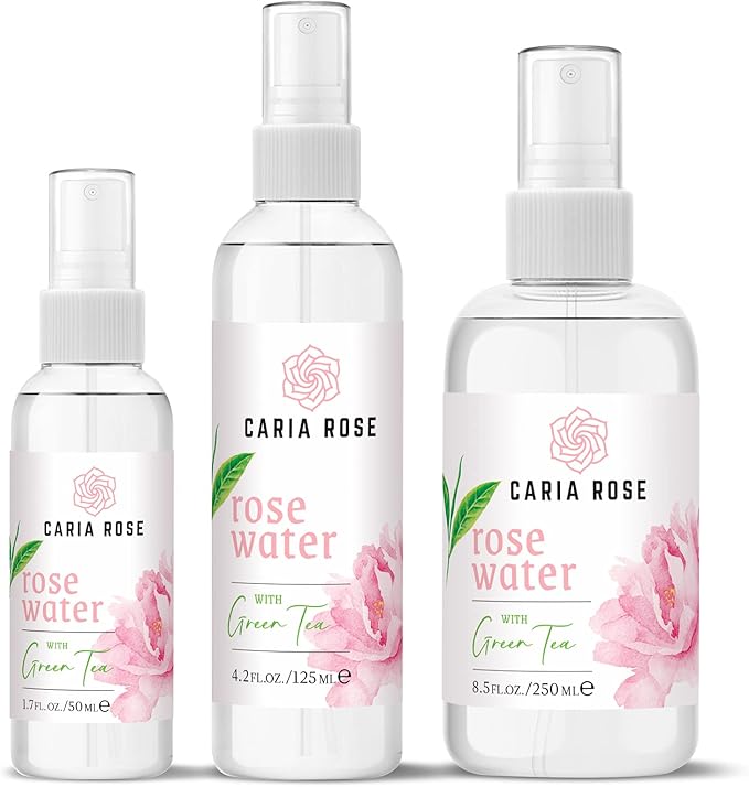 Rosewater Hydrating Spray with Green Tea | Rose Water Facial Toner with Green Tea (4.2 oz)