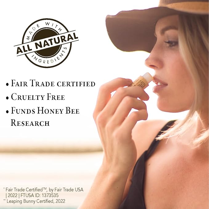 Bee Bella Lip Balm, Unscented (Unflavored), 3 Pack - Moisturizing Lip Care, 100% Natural, Original Organic Beeswax with Vitamin E, Handmade in USA