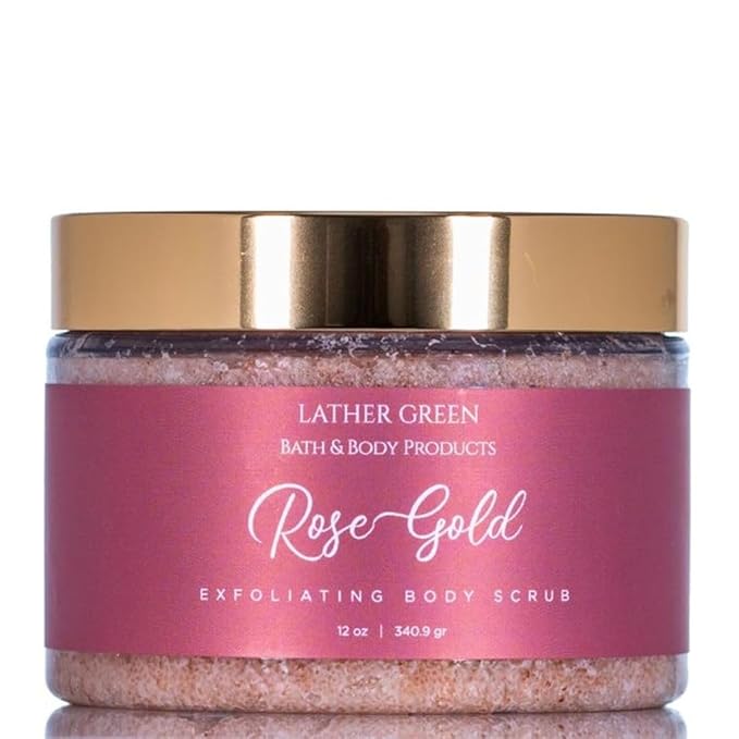 Exfoliating Sugar Body Scrub, Nourishing and Brightening Skincare Formula for Smooth, Radiant Skin, Hydrates & Revitalizes All Skin Type, 12 oz (12 OZ, Rose Gold Himalayan)