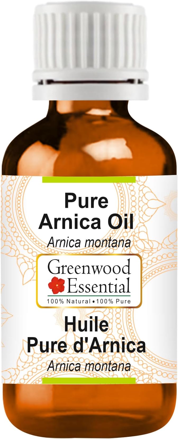 Greenwood Essential Arnica Oil (Arnica Montana) | Infused | Pure | Non-Sticky | Lightweight | for Massage Preparations | Natural | Ayurvedic | for Men & Women | All Skin Types | 100ml (3.38 oz)