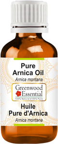 Greenwood Essential Arnica Oil (Arnica montana) | Infused | Pure | Non-Sticky | Lightweight | For Massage Preparations | Natural | Ayurvedic | For Men & Women | All Skin Types | 50ml (1.69 oz)