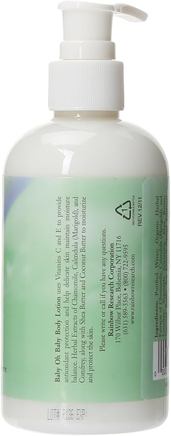 Rainbow Research Body Lotion Organic Herbal, 8 Fluid Ounce