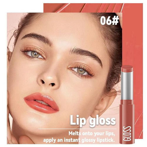 1Pc Coral Pink Butter Lipstick Tinted Lip Balm, Shine Moisturizing Plumper Lipstick for Women, Natural Nourishing Hydrating Lip Gloss Stain for Dry Lips, Lightweight Lip Liner Care Vegan Makeup