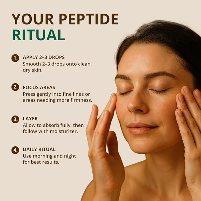 Peptide Complex Serum with Matrixyl 3000 (2 oz, Double-Sized) Minimizes Look of Fine Lines & Deep Wrinkles, Crow's Feet, Crepey Skin. Lightweight Anti Aging Moisturizer for Face & Neck