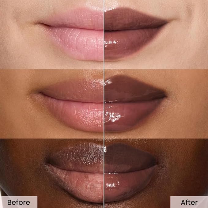 FeiCuiYun Lip Tinted Glowy Balm Hydrating Tinted Lip Serum Lip Gloss, Ultra-Hydrating Natural Vegan Lip Balm, Sheer-Tinted Shine & Hydration, Soothes & Softens Dry Lips Skincare (Dark Brown)