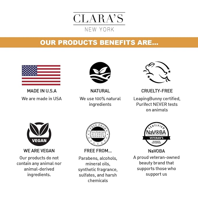 CLARA'S NEW YORK Natural Glowing Facial Serum Duo (Natural 100% Rosehip Oil serum 30ml & Natural 94% Vitamin C Face Serum 30ml) with Niacinamide and Hyaluronic Acid, Vitamin E Made in USA