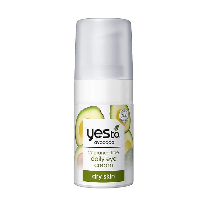 Yes To Avocado Daily Eye Cream, Fragrance-Free, Hydrating & Smoothing, with Hyaluronic Acid & Omega 3, 0.5 Fl Oz