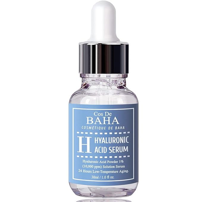 Cos De BAHA Hyaluronic Serum 1 Fl Oz – Pure Sodium Hyaluronate 10,000 ppm Hydrating Face Serum for Dry & Dehydrated Skin – Lightweight Fragrance-Free Korean Skincare Formula (30 ml)