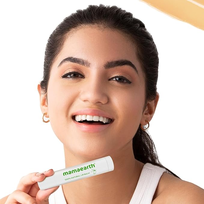 Mamaearth Nourishing Lip Balm with Vitamin E & Shea Butter | 100% Natural Lip Care | Deep Moisturization & Soft Lips | 0.14 oz (4 g)