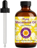 dève herbes Macadamia Oil (Macadamia ternifolia) with Glass Dropper | Cold Pressed | Pure | Natural | For Diluting Essential oils | For Skin & Massage | Non-Sticky| Lightweight| Unisex | 120ml (4 oz)