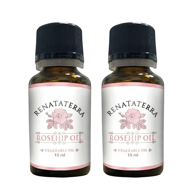 Renataterra Aceite de rosa mosqueta para cara y piel renueva y rejuvenece tu piel. Aceite de semilla de rosa mosqueta orgánico, 100% puro prensado en frío rosehip oil 2 pack