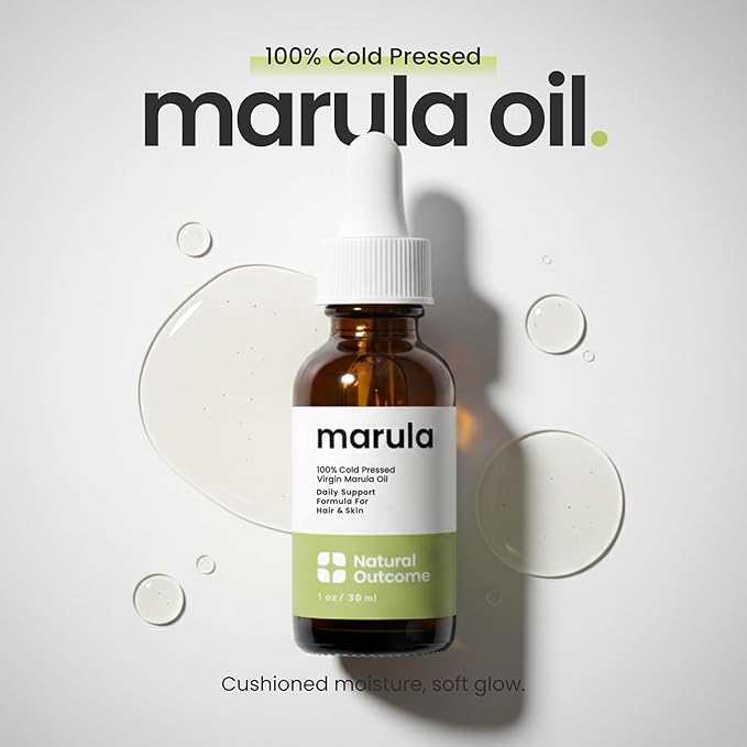 natural outcome Marula Oil 100% Pure Cold-Pressed Moisturizer for Face, Hair & Body - Lightweight Anti-Aging & Hydrating Facial Oil, 1 oz
