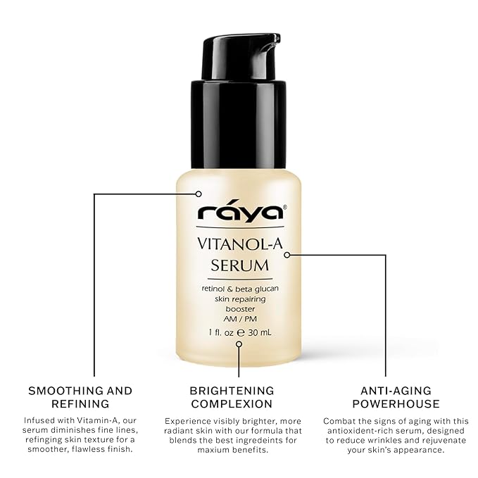 RAYA Vitanol - A (501) Serum for Face | Vitamin-A & Vitamin C Serum | Anti-Aging, Antioxidant Face | Skin Care for Oily Skin | Smoothing, Refining & Skin lightening