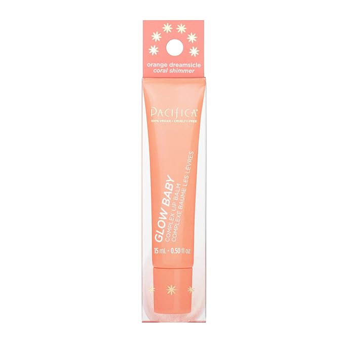 Pacifica Hydrating Lip Balm Gift Set – Flavored Lip Balm Glow Baby Tangerine, Wake Up Beautiful Lavender Lemon & Vegan Collagen Vanilla Trio, 3-Pack